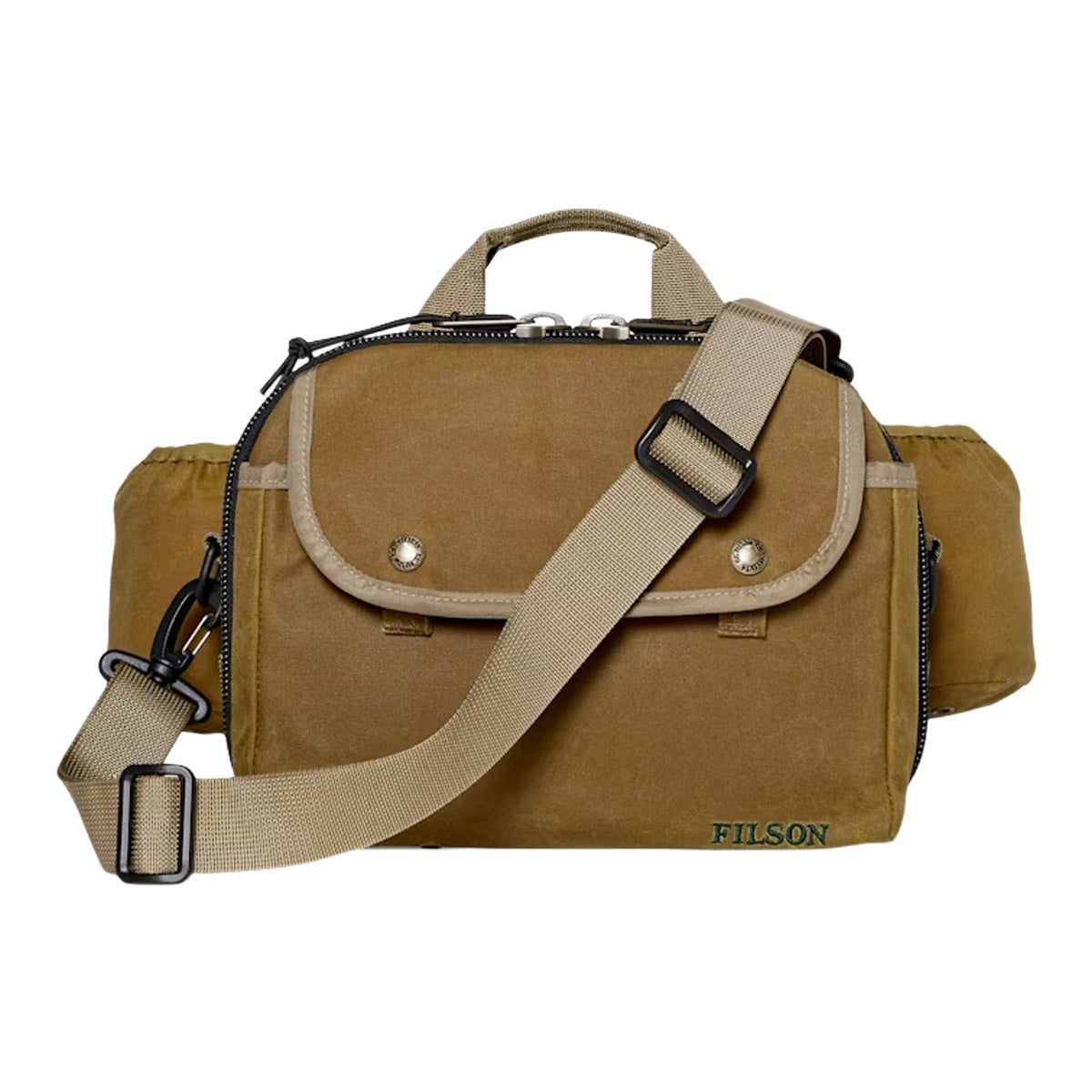 Filson - Fishing Shearling-Trimmed Cotton-Canvas Belt Bag - Men - Green  Filson